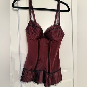 Lejaby Burgundy Corset with crystals